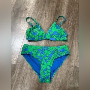 Tropical Blue and Green Bikini Set